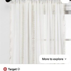 Opalhouse Target White & cream Sheer Curtain Panels SET OF 3